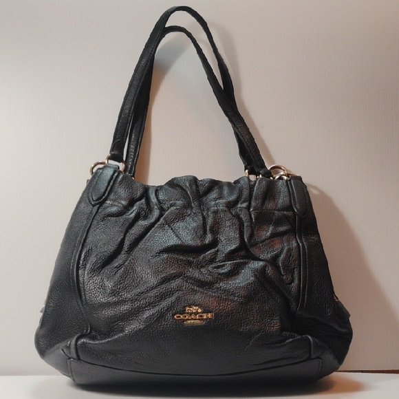 Coach Handbags - Coach C1454 Coach Maya Shoulder Bag In Black Pebbled Leather